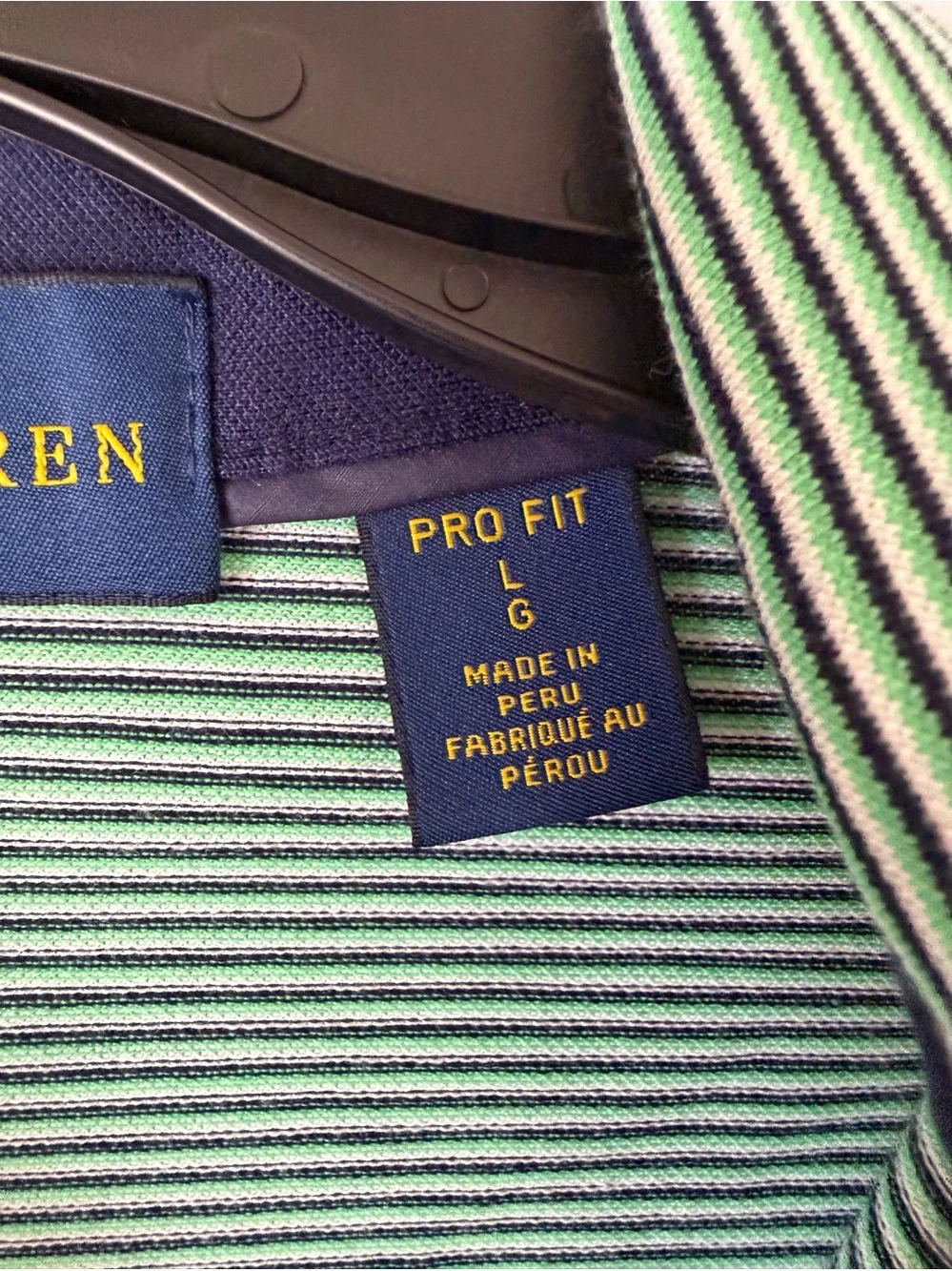 Ralph Lauren Pro Fit green striped polo shirt